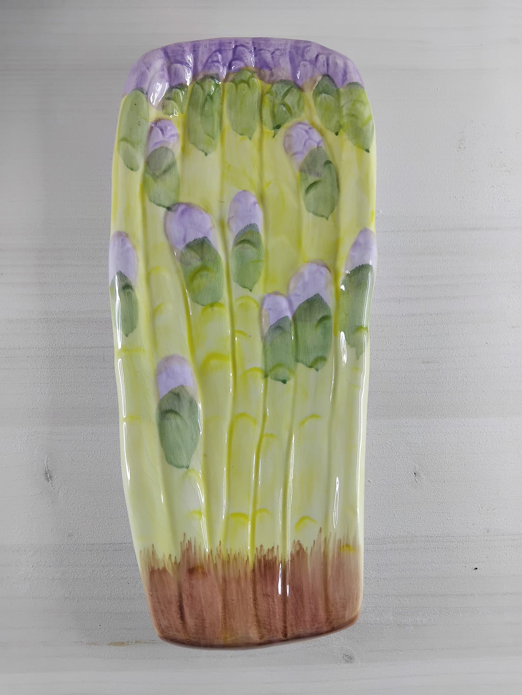 Plat à asperges en barbotine