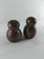 Set de salière et poivrier en grès pyrité