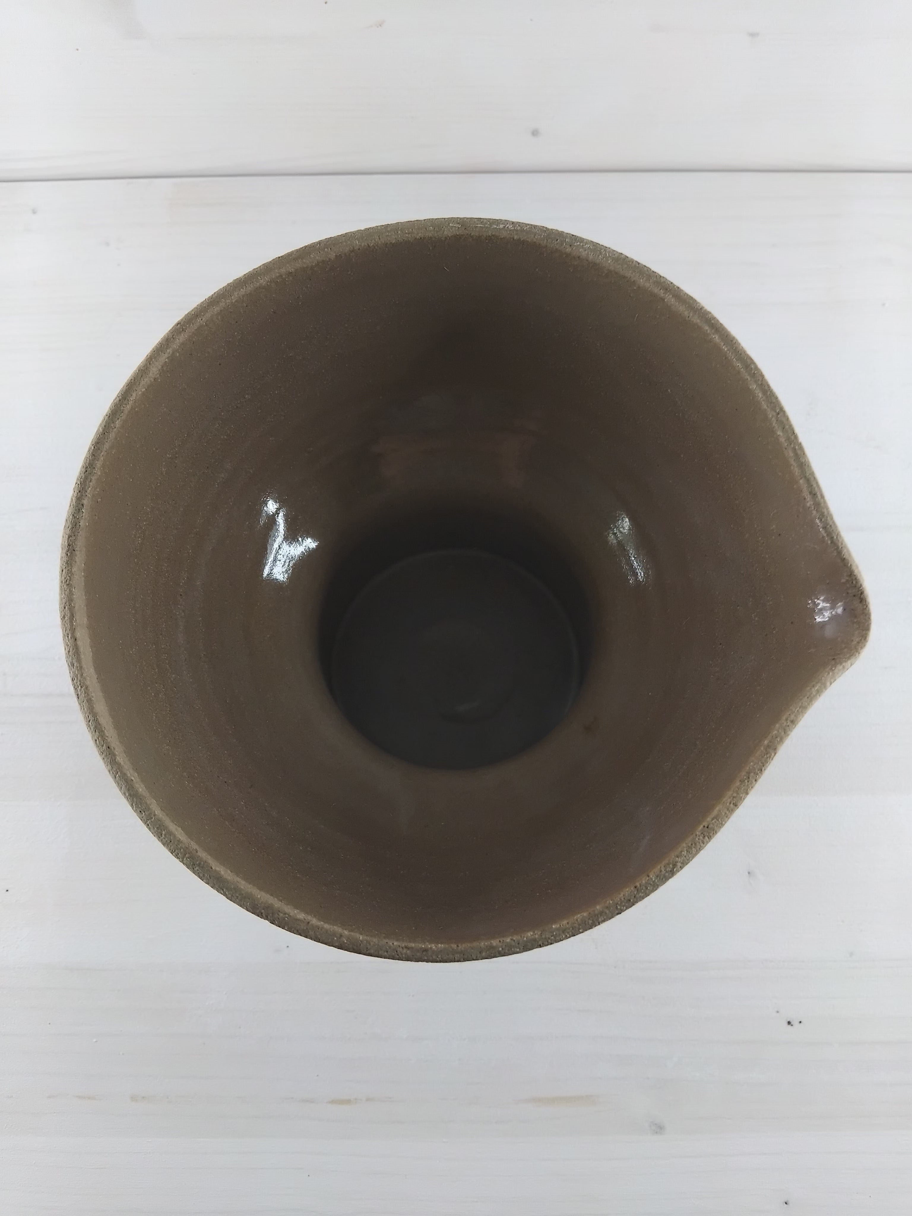 Coupe verseuse grès mid-century