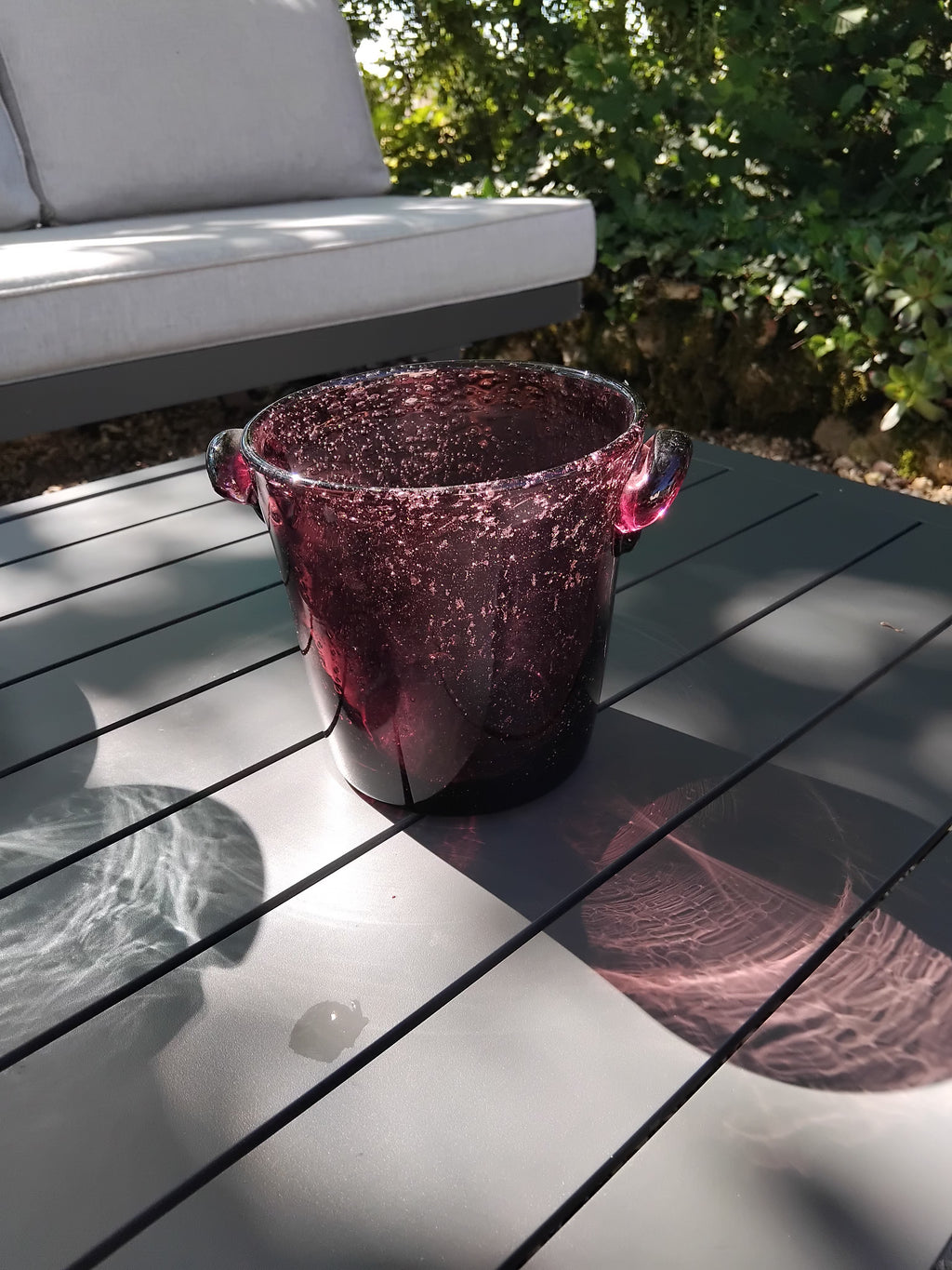 Seau à glace en verre bullé BIOT