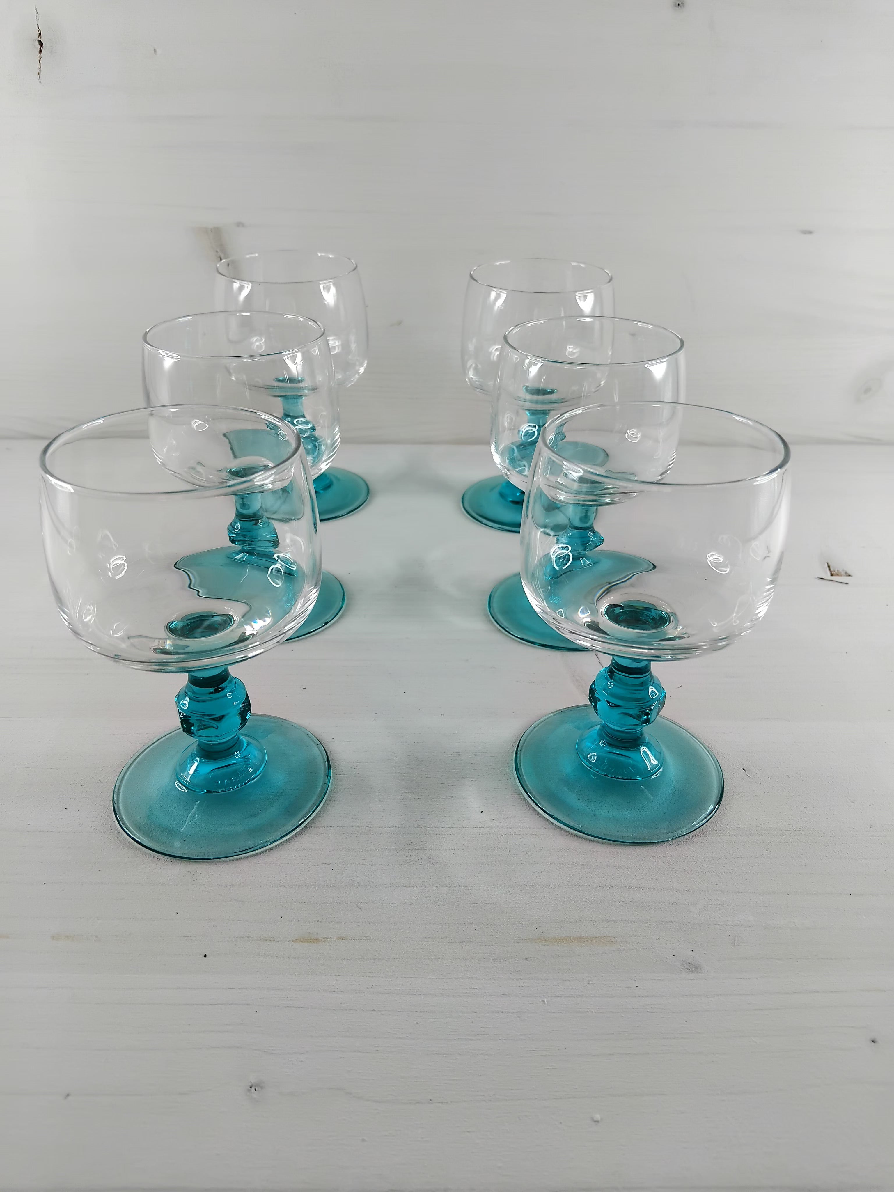 Suite de 6 verres à pied verts - Luminarc
