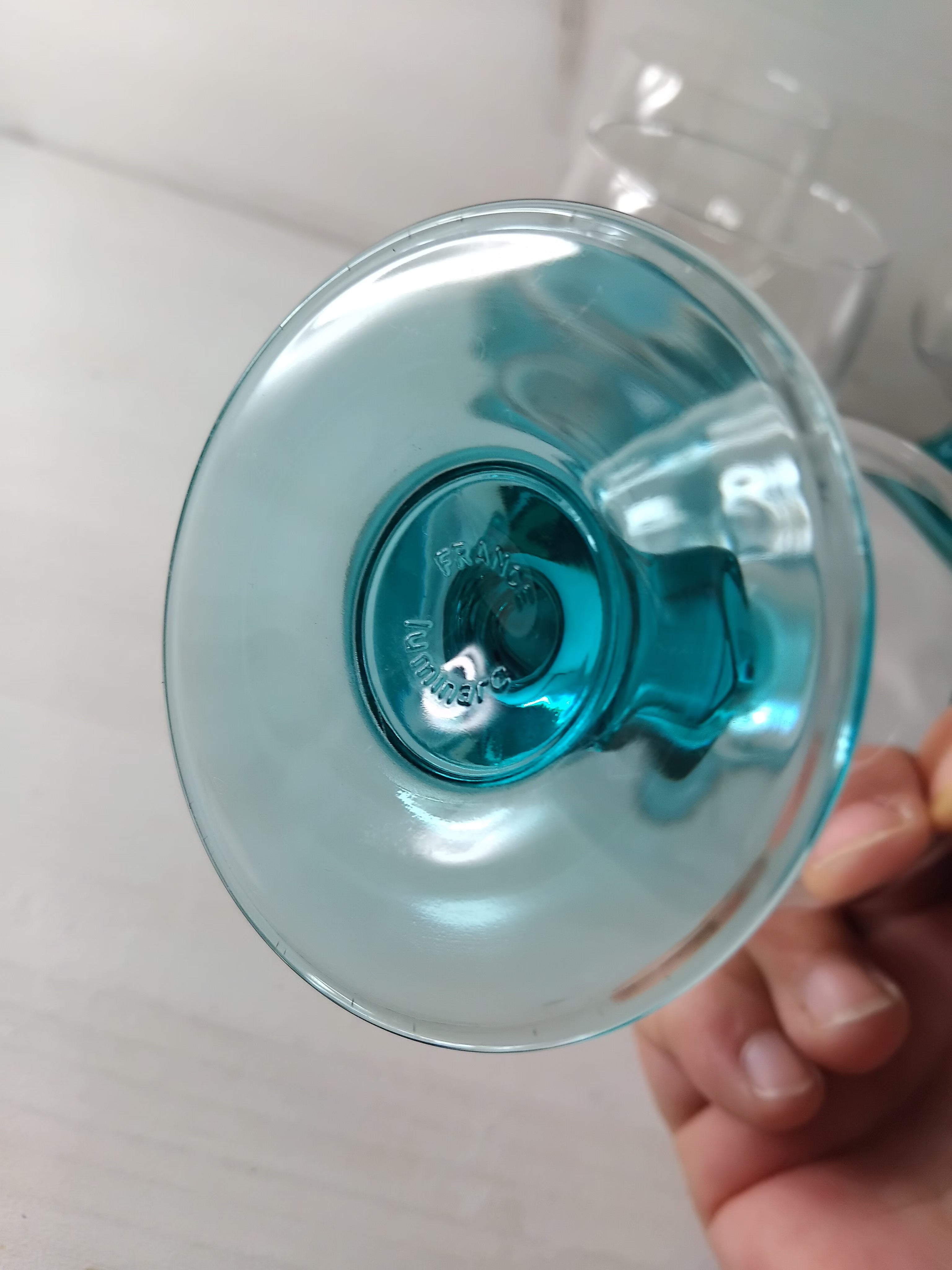 Suite de 6 verres à pied verts - Luminarc