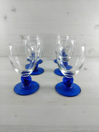 Suite de 6 verres à pied bleus Luminarc