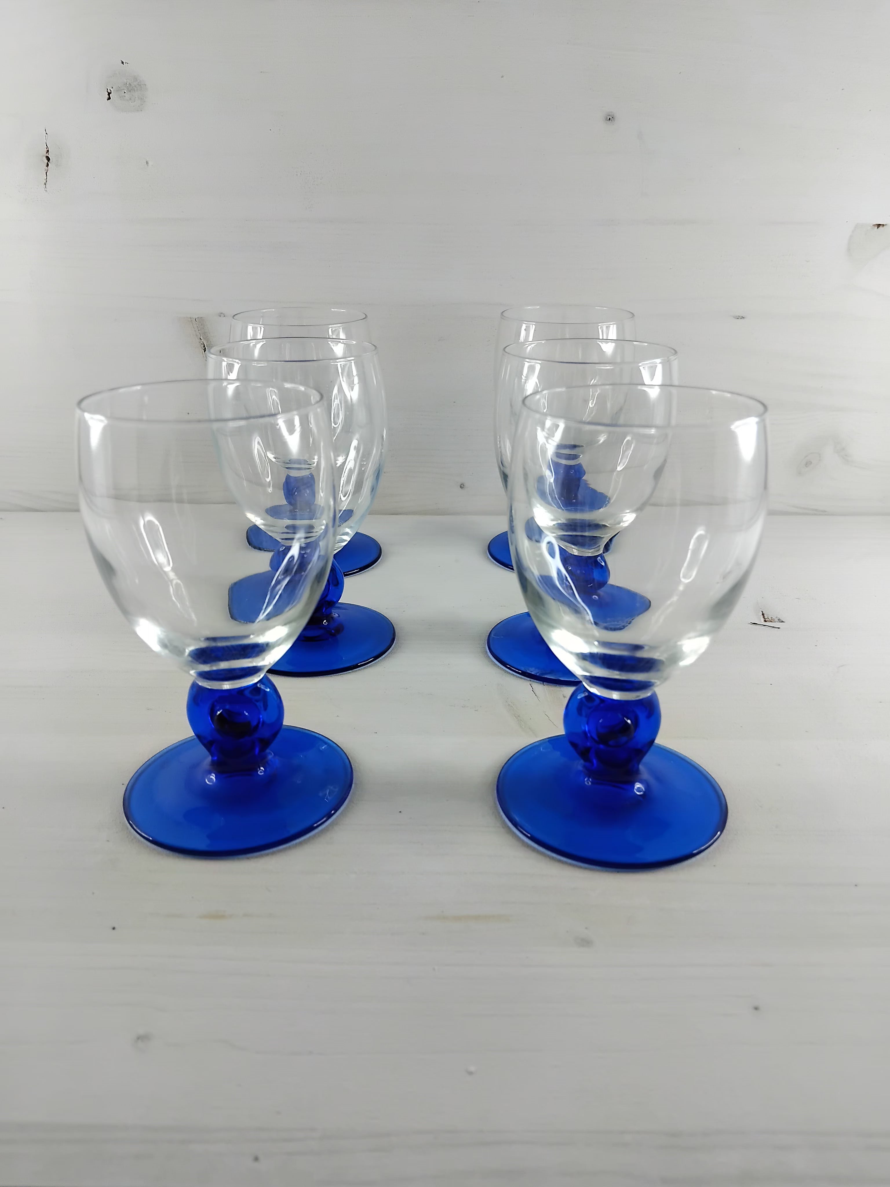 Suite de 6 verres à pied bleus Luminarc