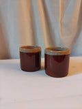 Duo de pots en céramique brun et beige — Esprit années 60